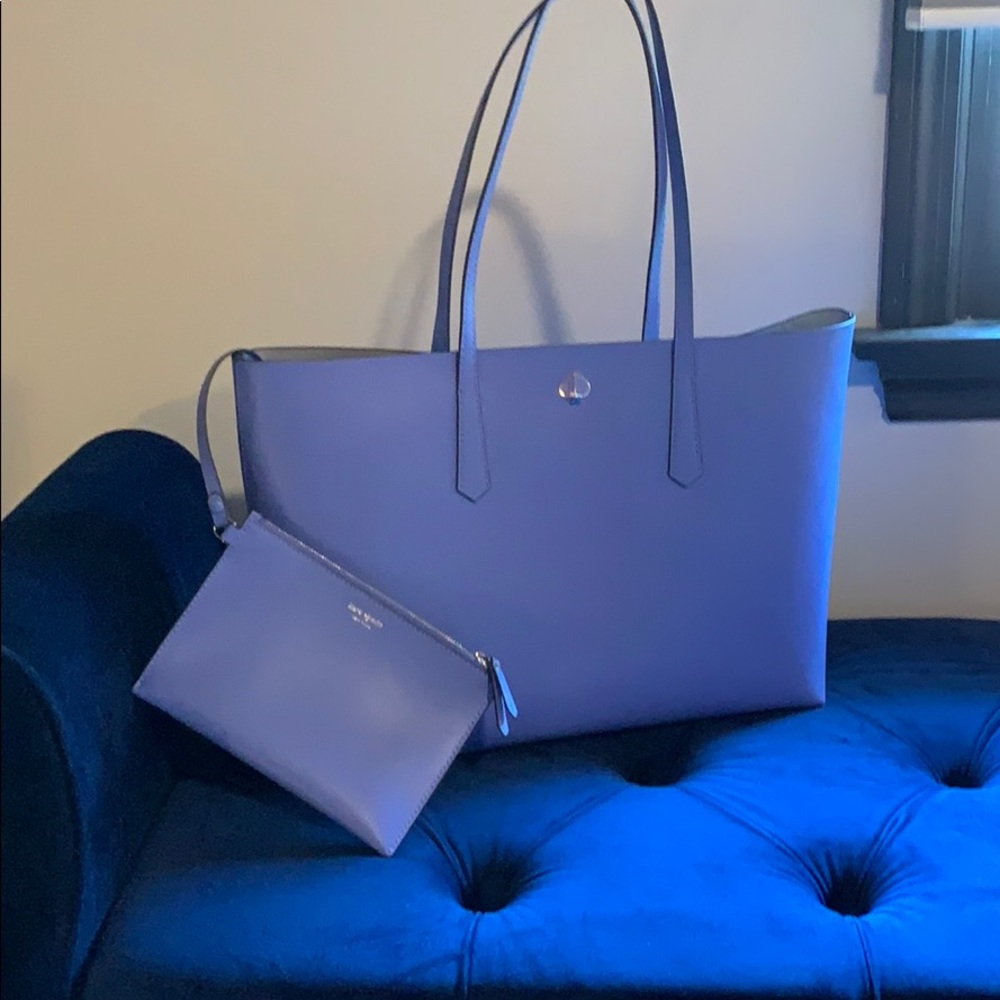 Kate Spade leather tote with detachable wristlet